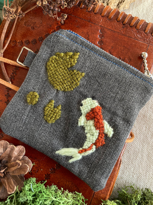 Koi pond zipper pouch