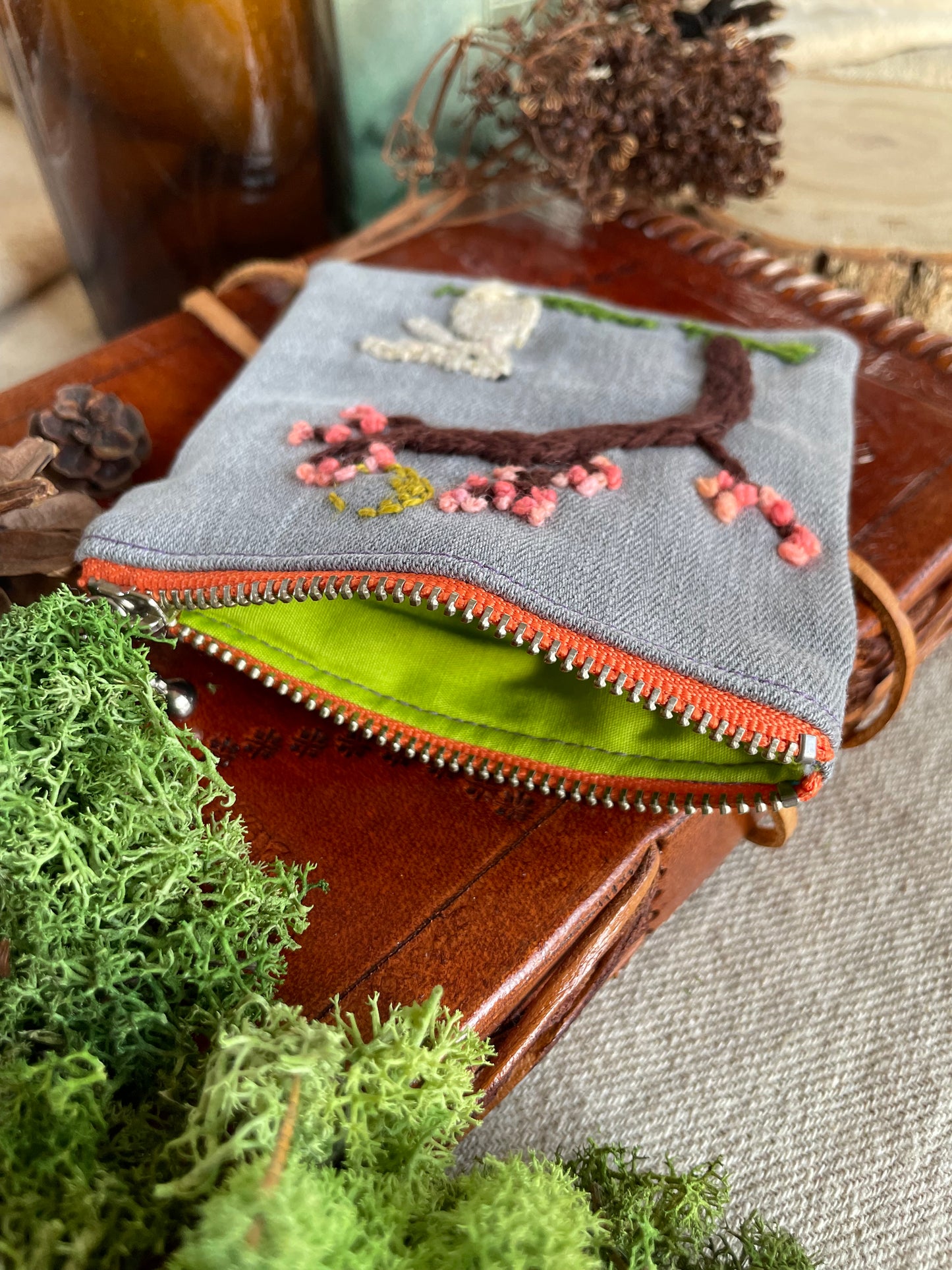 Nell under the Plum Tree zipper pouch