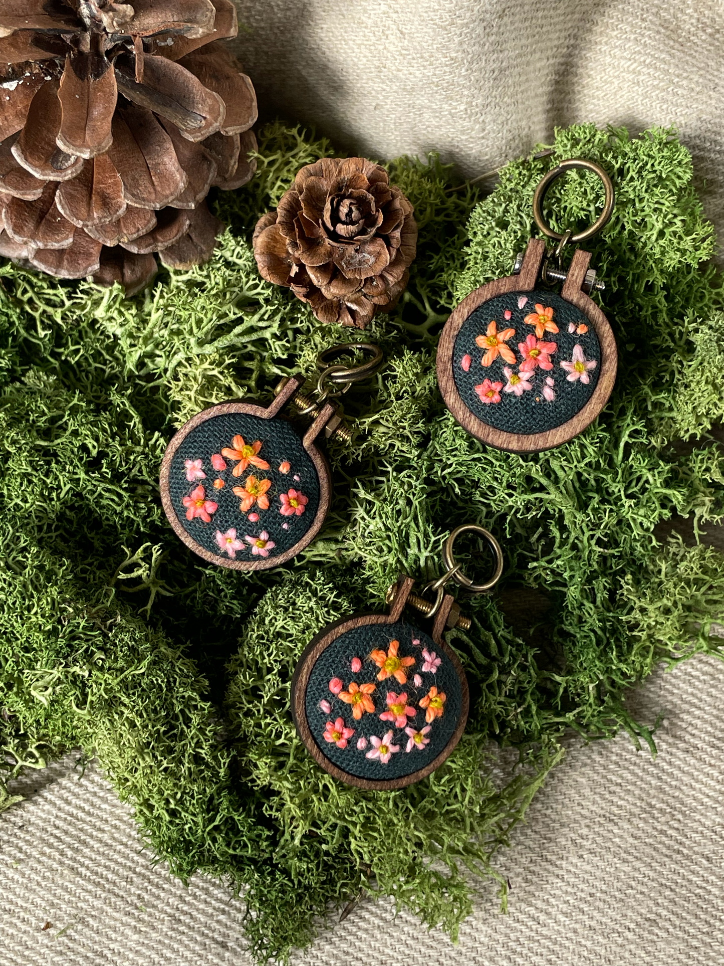 Pink/Orange Flower Stitch Marker