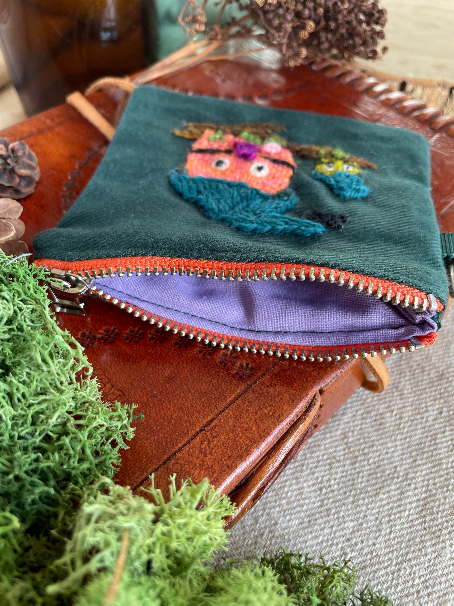 Nature spirit flower summoning zipper pouch