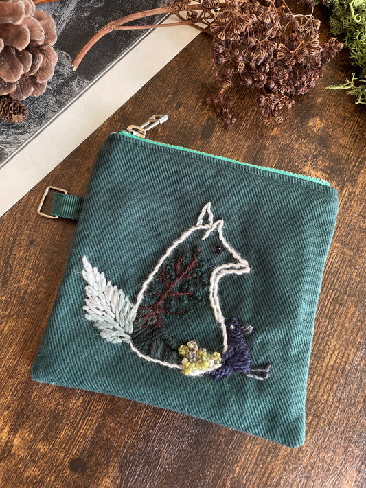 George & Max Mossy Landscape Green Zipper Pouch