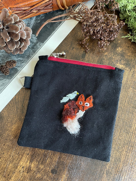 George & Max Black Zipper Pouch