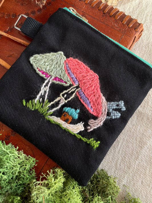 Snail meeting among the mushrooms neon