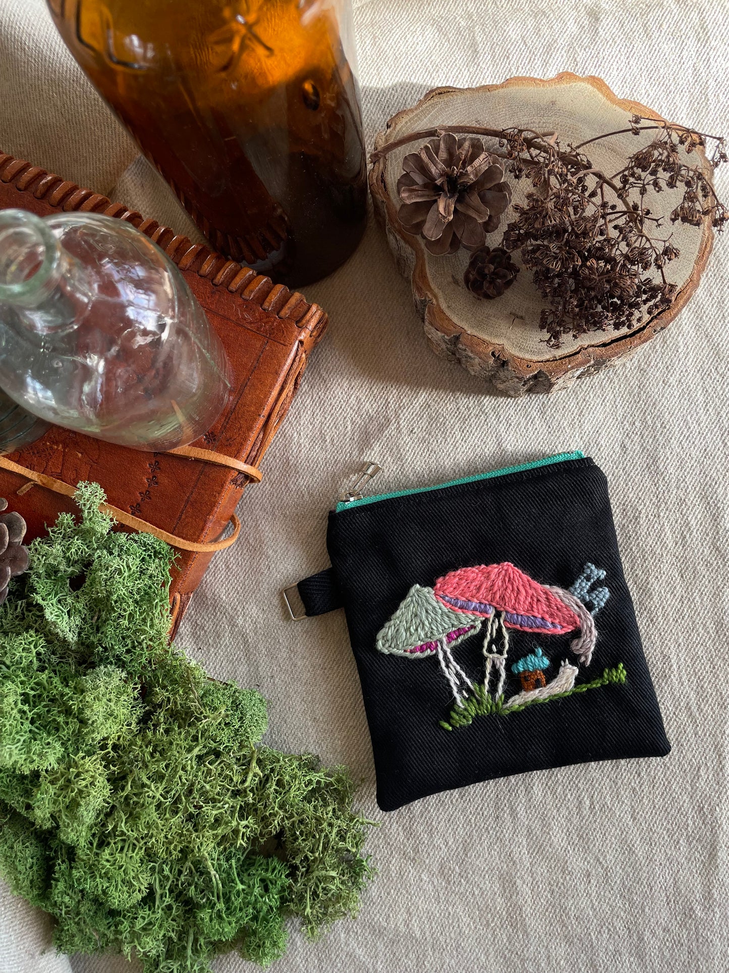 Snail meeting among the mushrooms neon