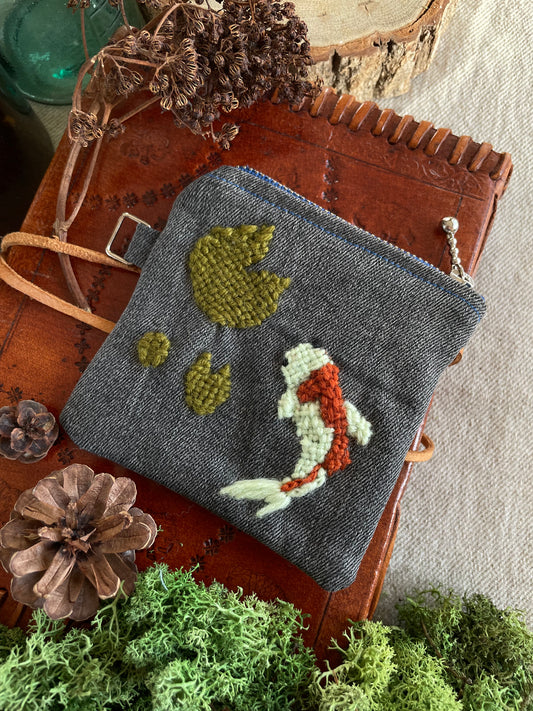 Koi pond zipper pouch