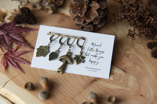 Fallen Leaves - removable stitch markers