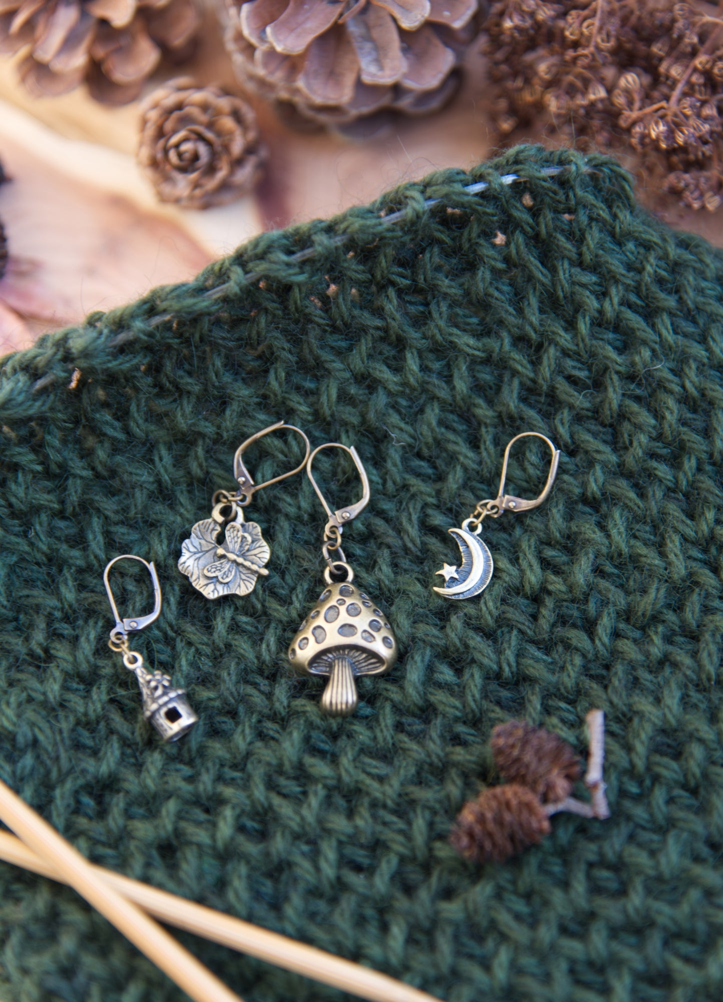 Fungi Town - removable stitch marker