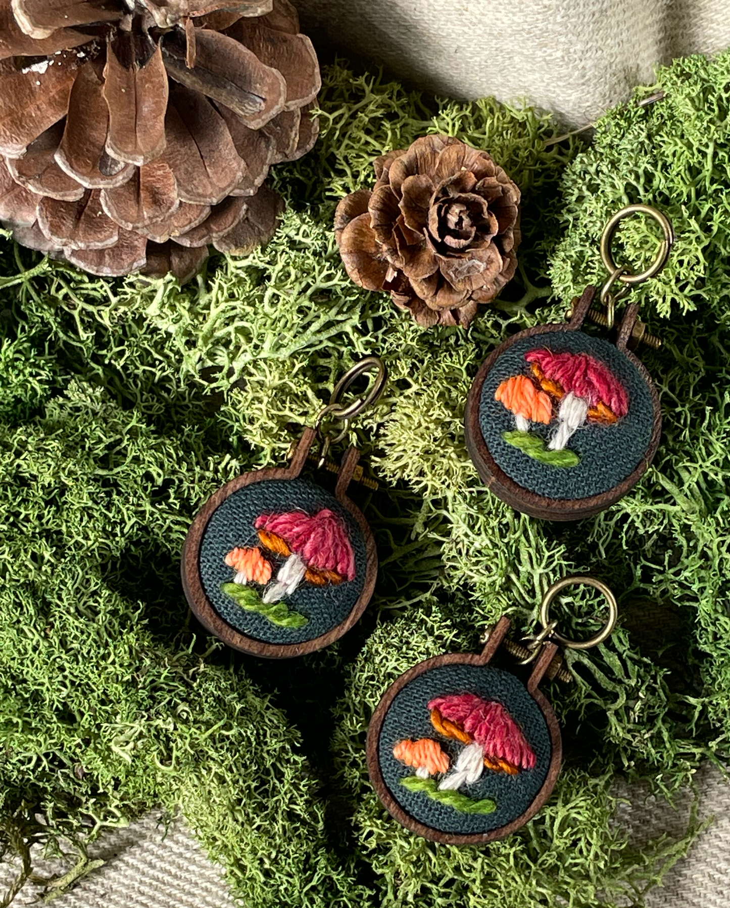 刺繍ステッチマーカー 小さな赤いキノコ